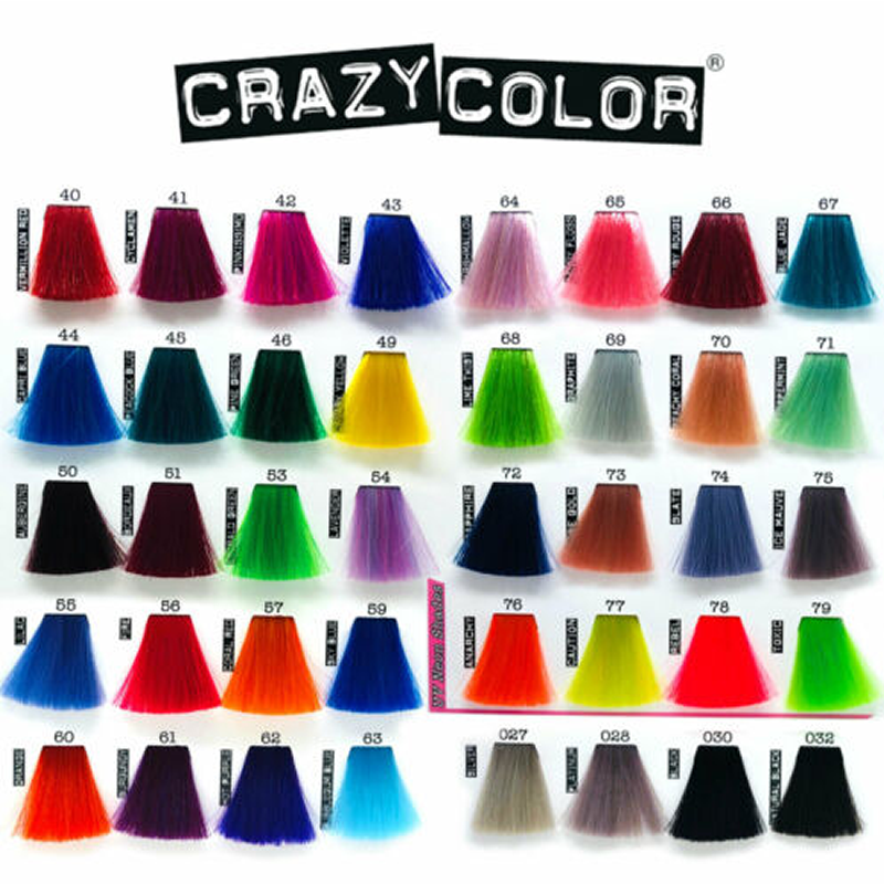 List Crazy Colors Hair Tint Or Dye Different Colors Samples Set Stock