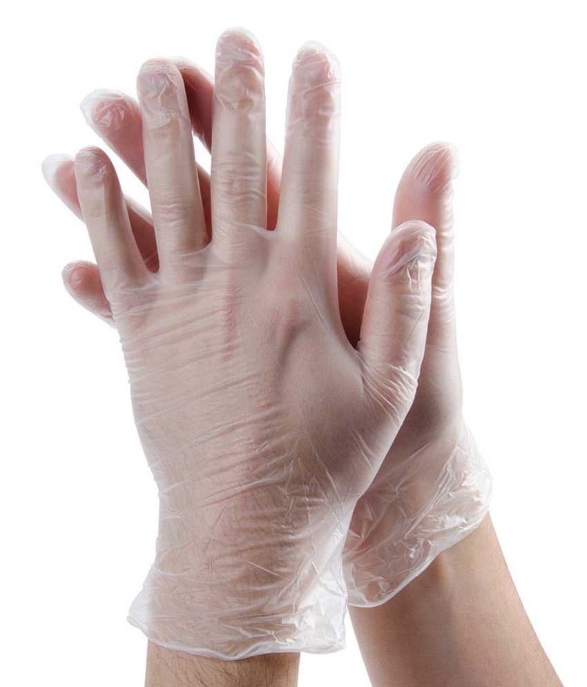 Clear Vinyl Gloves 1pair LARGE